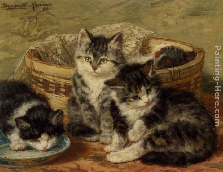 Four Kittens painting - Henriette Ronner-Knip Four Kittens art painting